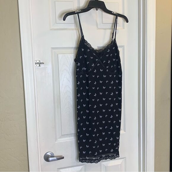 Wild Fable Black Butterfly Slip Dress Size Large - Picture 3 of 11